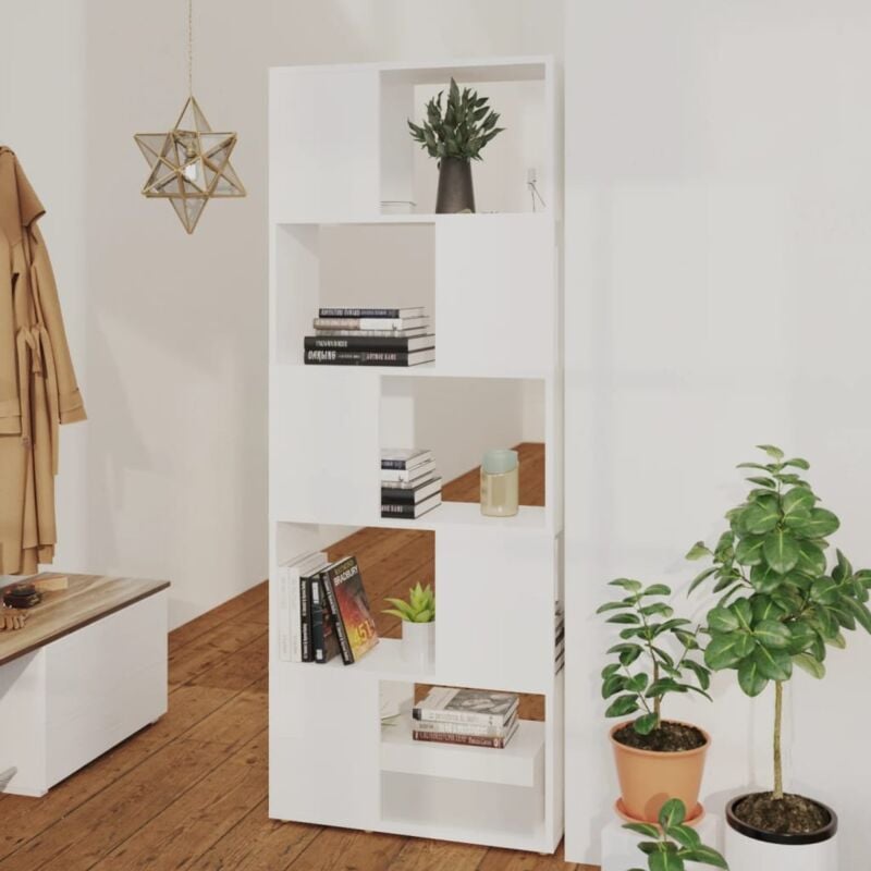 foto del prodotto vidaxl libreria divisorio bianco 60x24x155 cm in truciolato