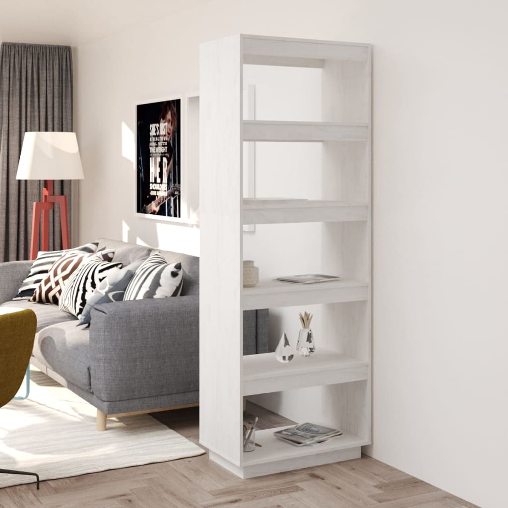 foto del prodotto vidaxl libreria divisorio bianco 60x35x167cm in legno massello di pino