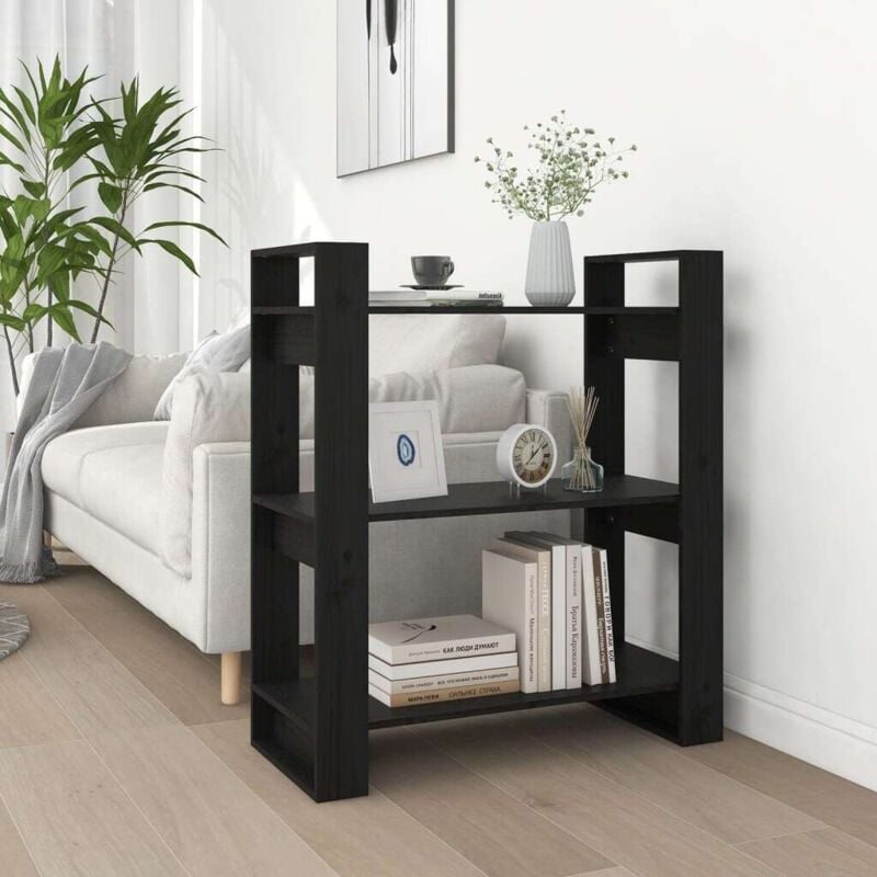 foto del prodotto vidaxl libreria divisorio bianco 80x35x91 cm legno massello di pino