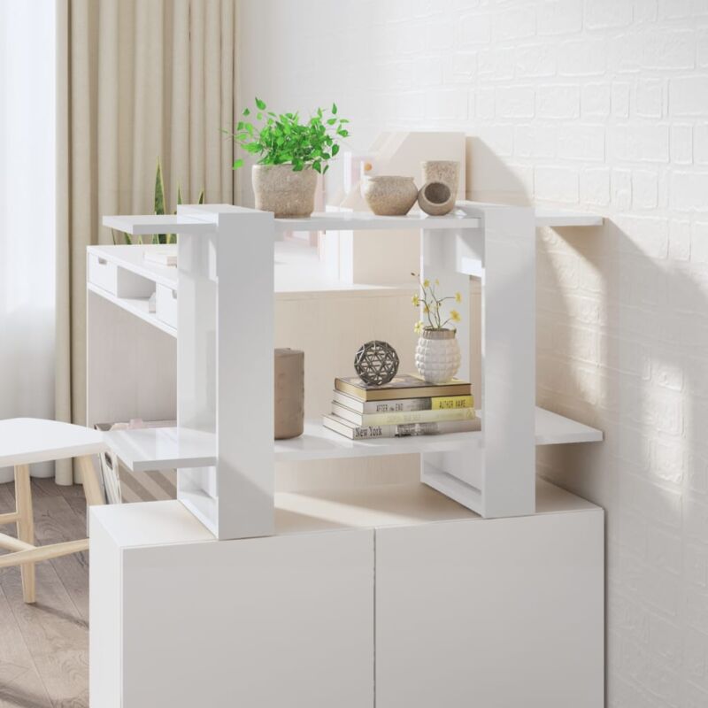 foto del prodotto vidaxl libreria divisorio bianco lucido 80x30x51 cm