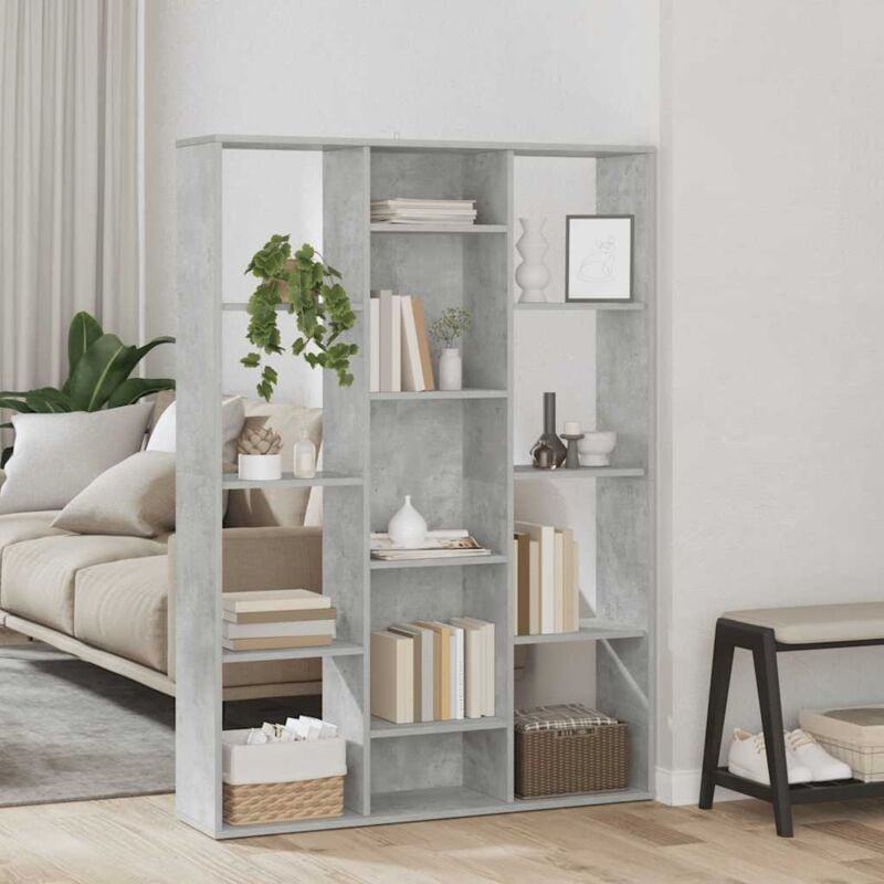 foto del prodotto vidaxl libreria divisorio grigio cemento 100x24x140 cm in multistrato