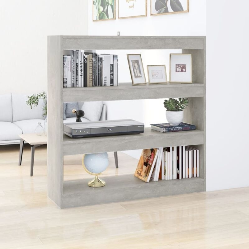 foto del prodotto vidaxl libreria divisorio grigio cemento 100x30x103 cm