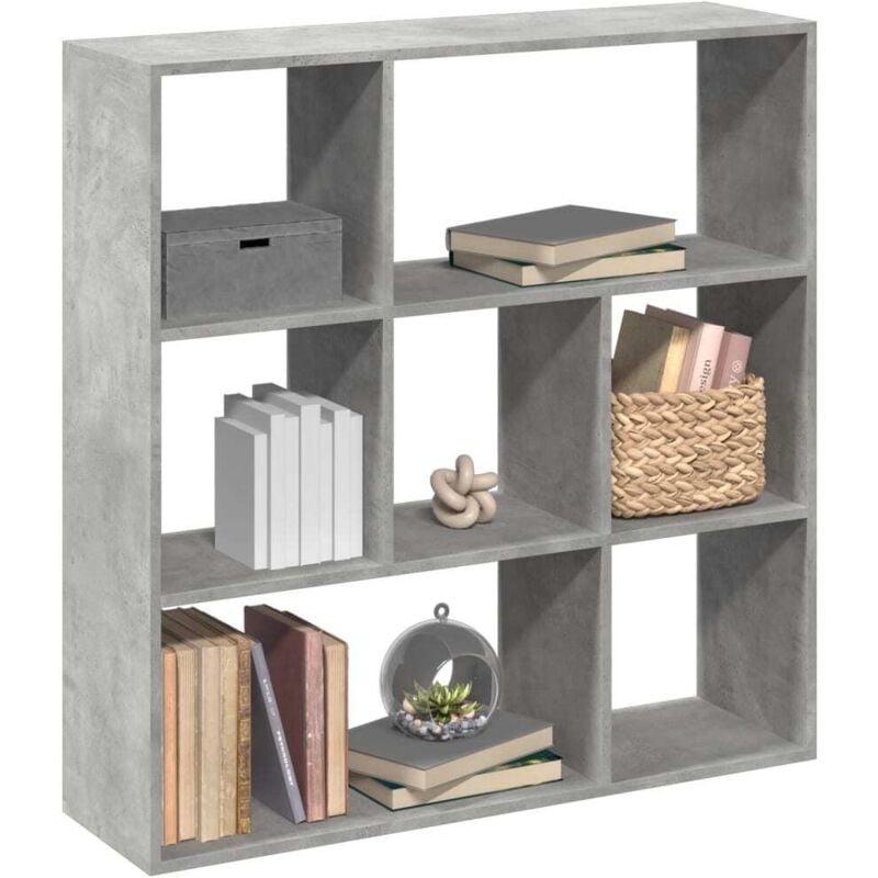 foto del prodotto vidaxl libreria divisorio grigio cemento 102x29x103,5 cm in truciolato
