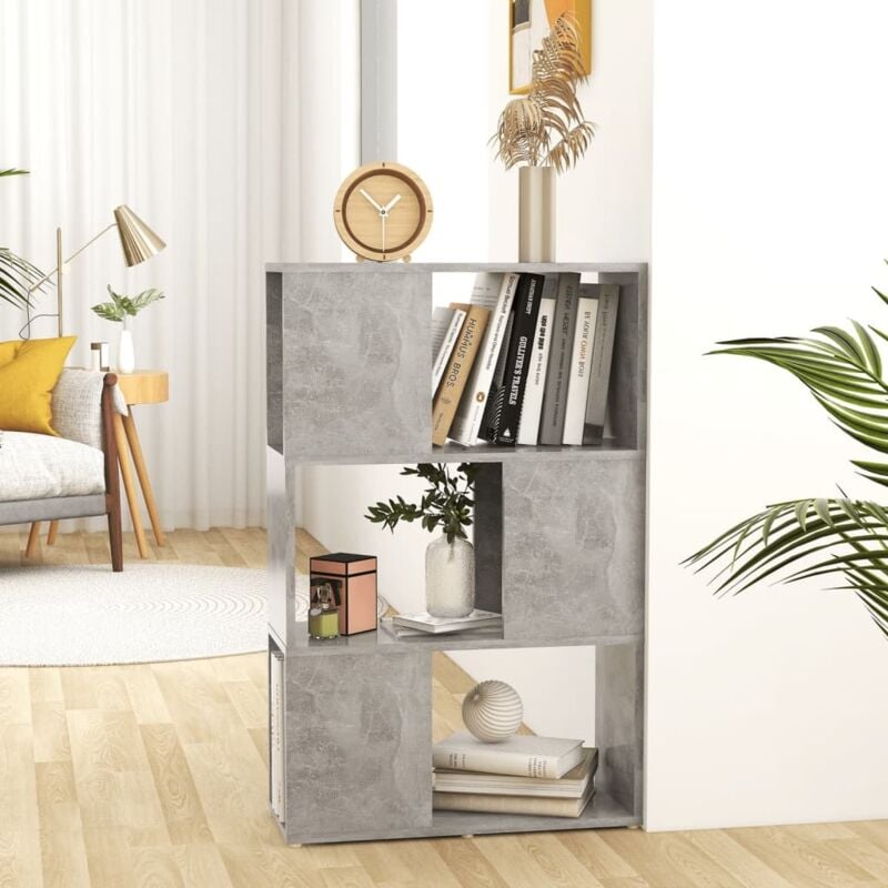 foto del prodotto vidaxl libreria divisorio grigio cemento 60x24x94 cm in truciolato