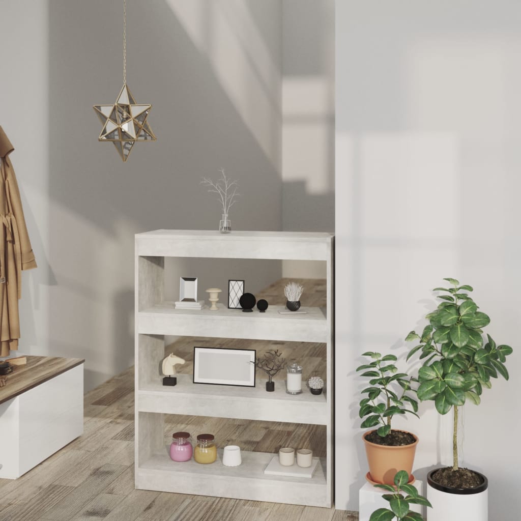 foto del prodotto vidaxl libreria divisorio grigio cemento 80x30x103cm legno multistrato
