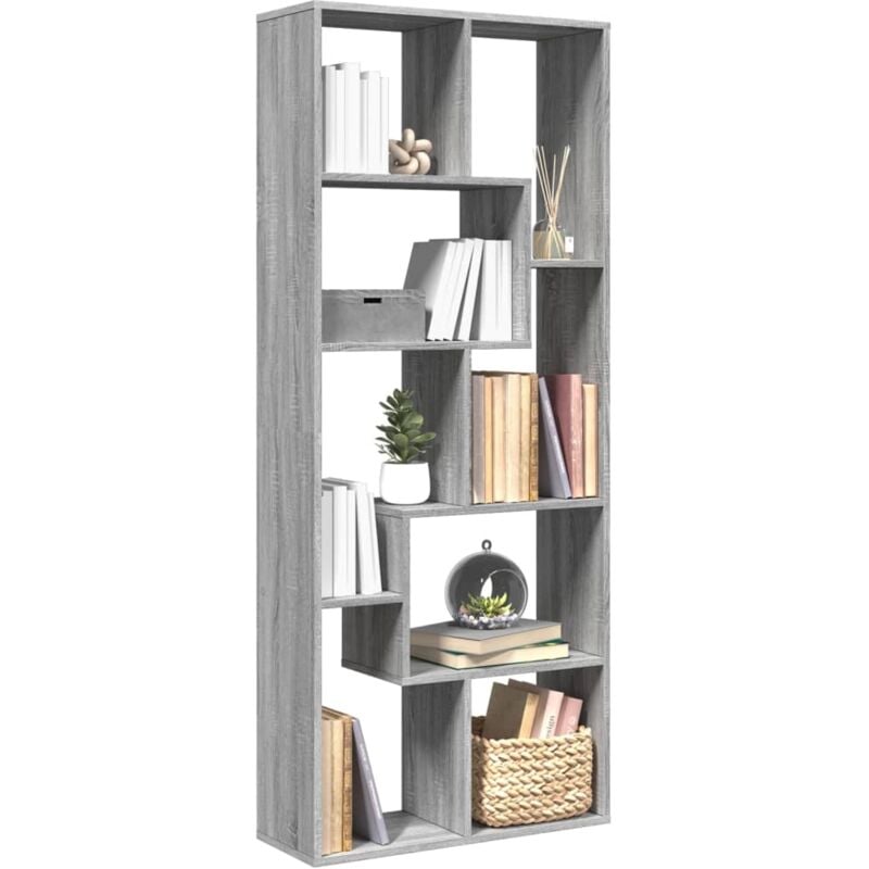 foto del prodotto vidaxl libreria divisorio grigio sonoma 67x25x161,5 cm in truciolato