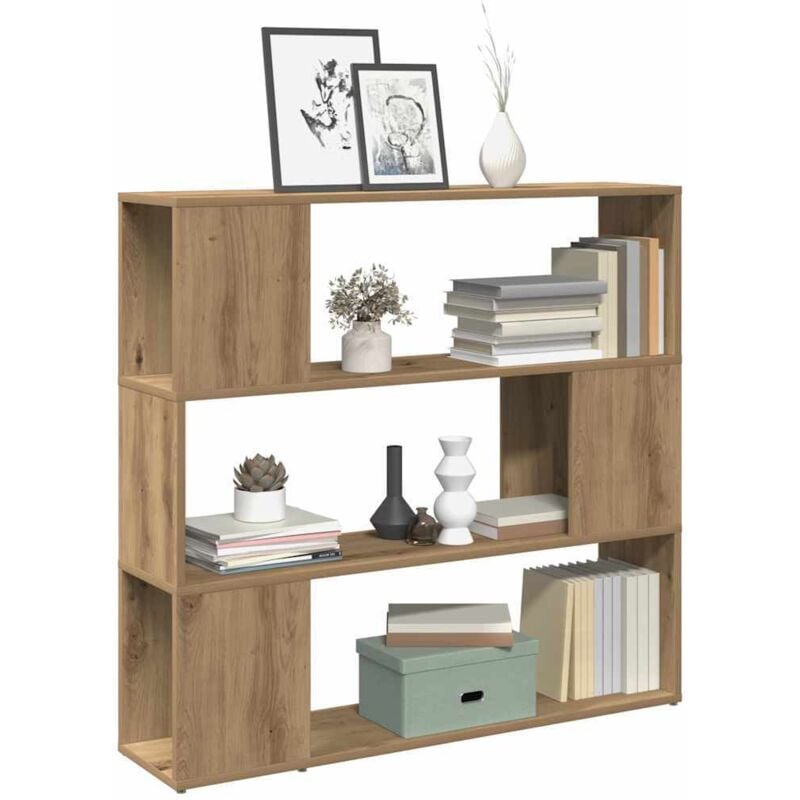 foto del prodotto vidaxl libreria divisorio in rovere artigianale 100x24x94 cm