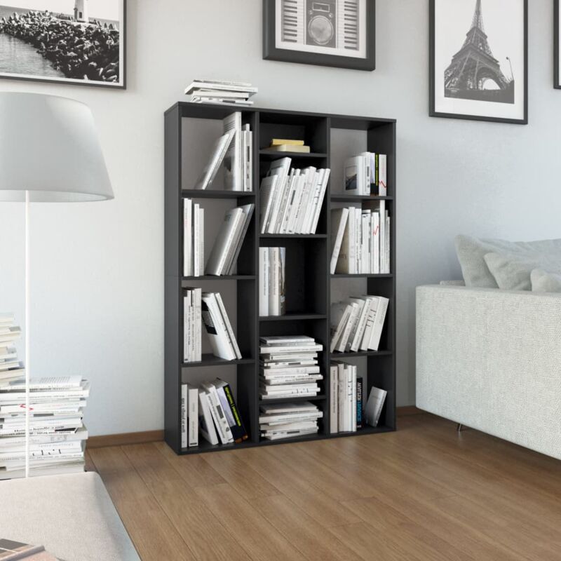 foto del prodotto vidaxl libreria divisorio nero 100x24x140 cm in legno multistrato