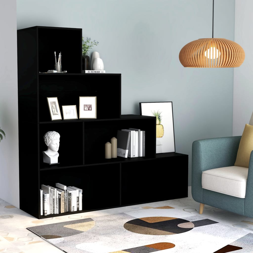 foto del prodotto vidaxl libreria divisorio nero 155x24x160 cm in legno multistrato
