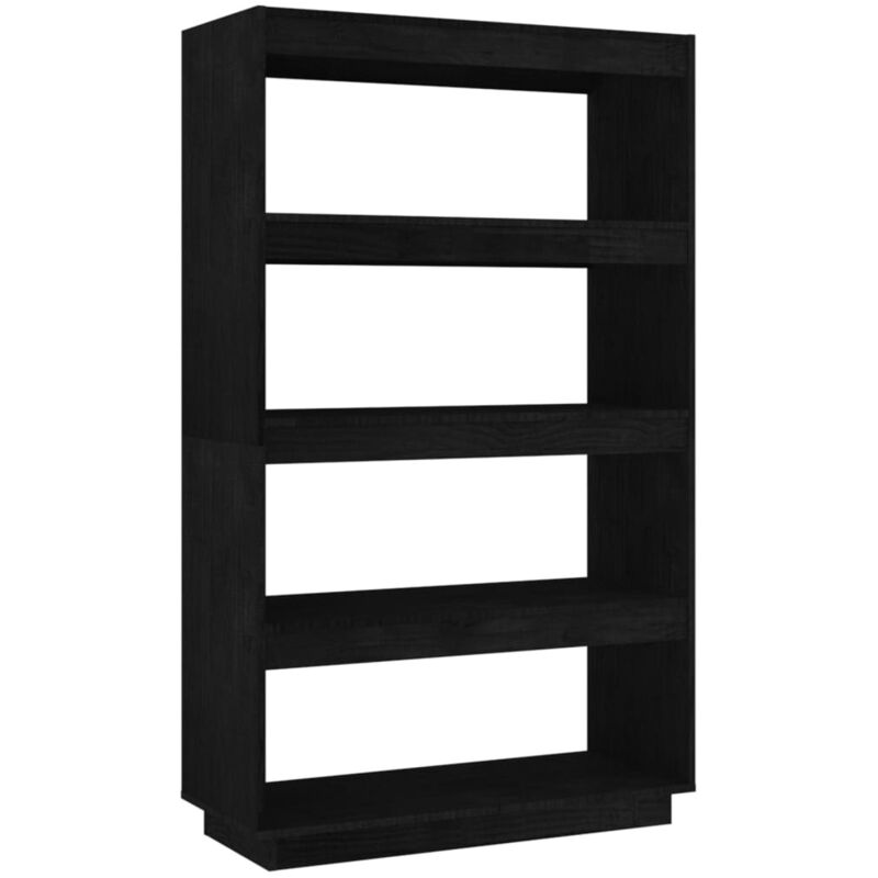 foto del prodotto vidaxl libreria/divisorio nero 80x35x135 cm in legno massello di pino