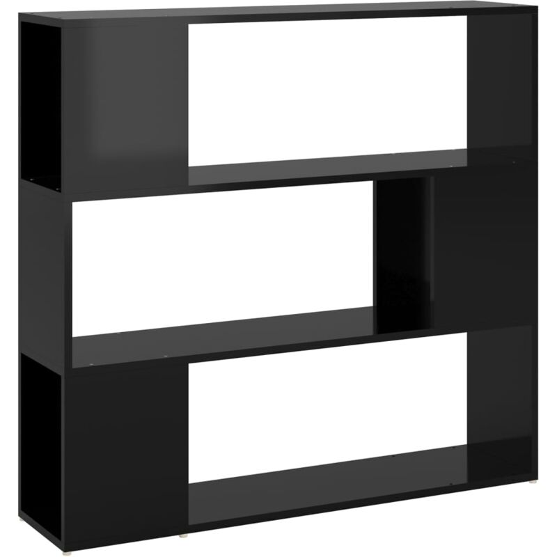foto del prodotto vidaxl libreria divisorio nero lucido 100x24x94 cm