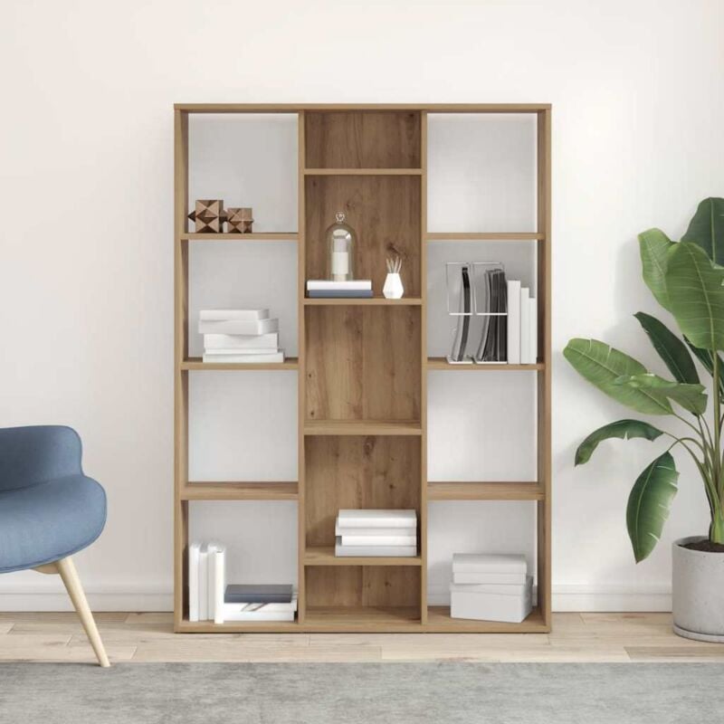 foto del prodotto vidaxl libreria divisorio rovere artigianale 100x24x140 cm truciolato