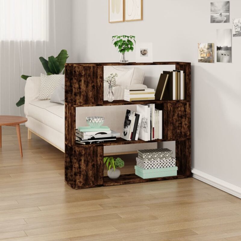 foto del prodotto vidaxl libreria divisorio rovere fumo 100x24x94 cm