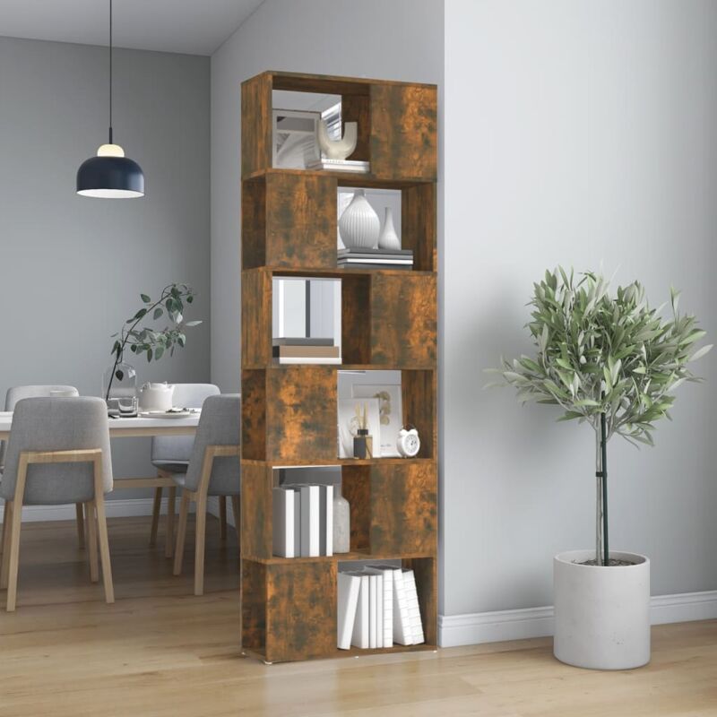 foto del prodotto vidaxl libreria divisorio rovere fumo 60x24x186 cm
