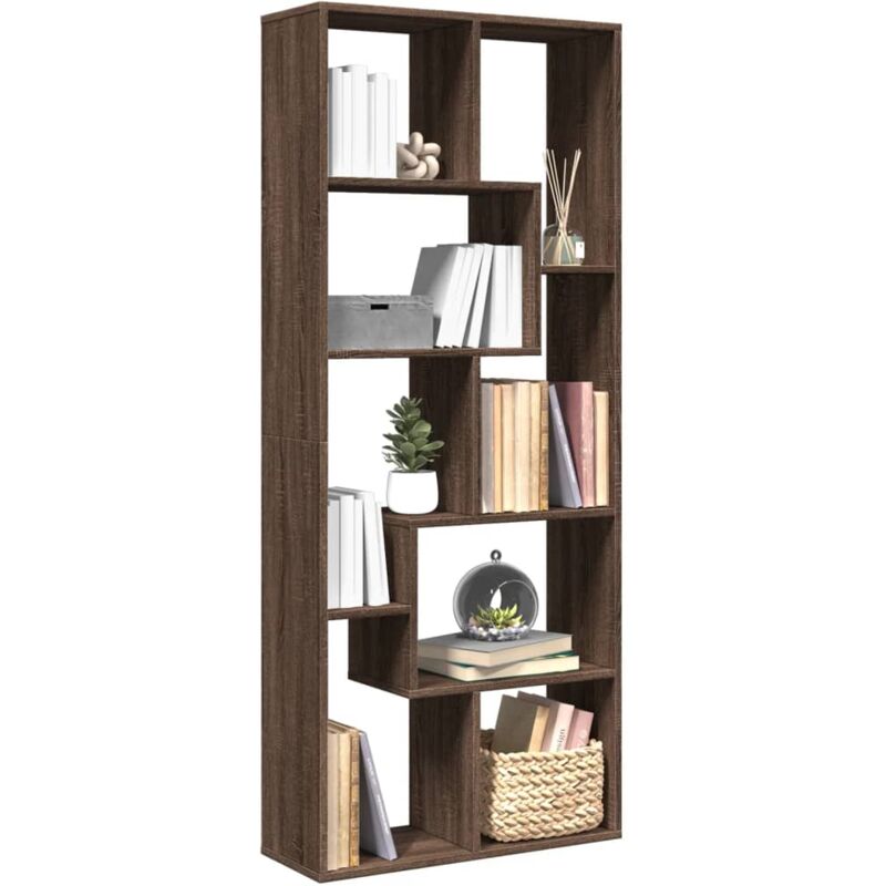 foto del prodotto vidaxl libreria divisorio rovere marrone 67x25x161,5 cm in truciolato
