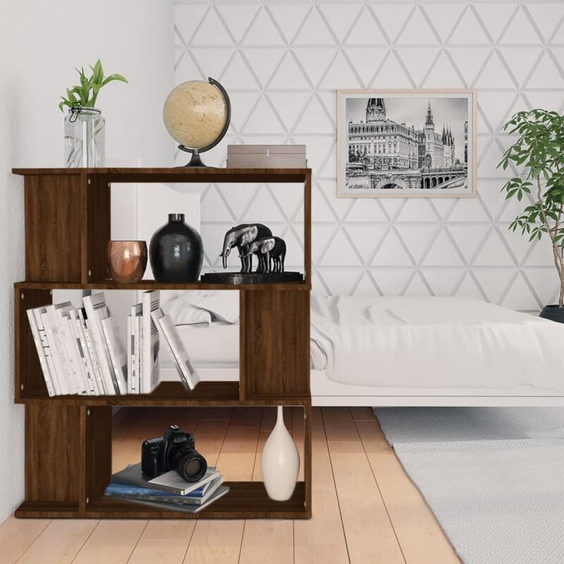 foto del prodotto vidaxl libreria divisorio rovere marrone 80x24x96 cm legno multistrato