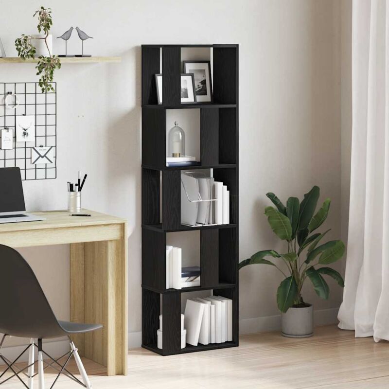 foto del prodotto vidaxl libreria divisorio rovere nero 45x24x159 cm legno multistrato