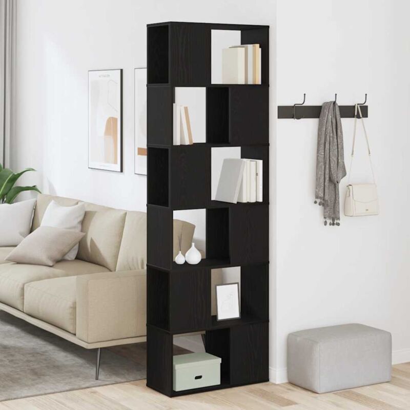 foto del prodotto vidaxl libreria divisorio rovere nero 60x24x186 cm