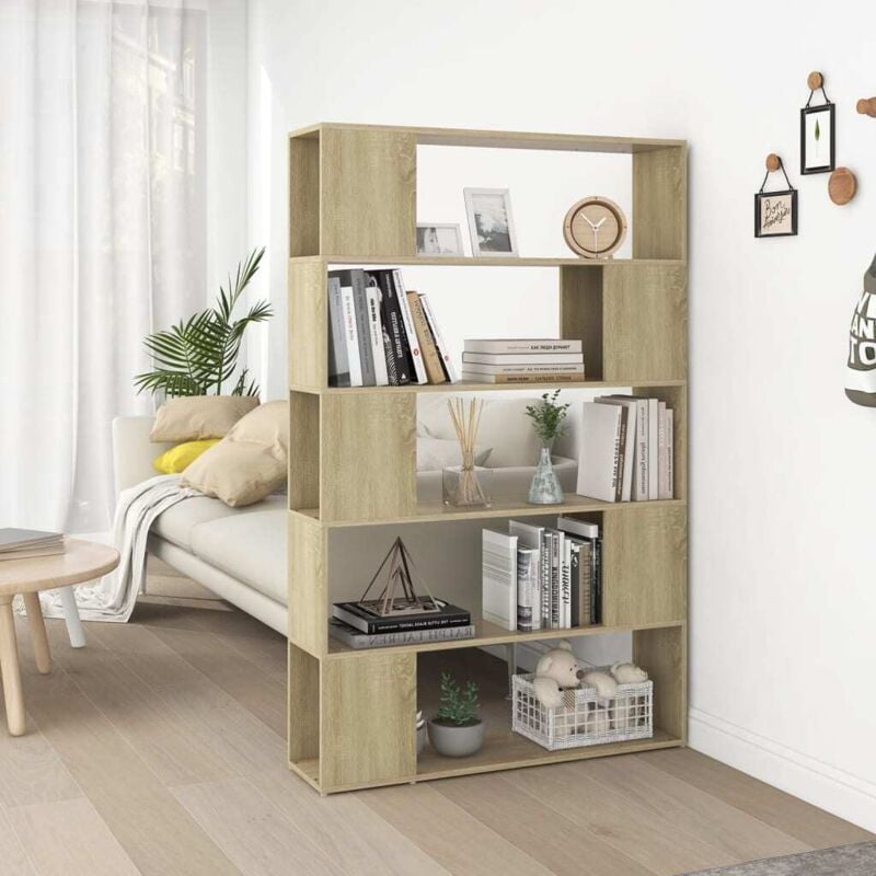 foto del prodotto vidaxl libreria divisorio rovere sonoma 100x24x155 cm in truciolato