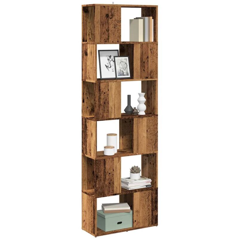 foto del prodotto vidaxl libreria divisorio stanza legno antico 60x24x186 cm