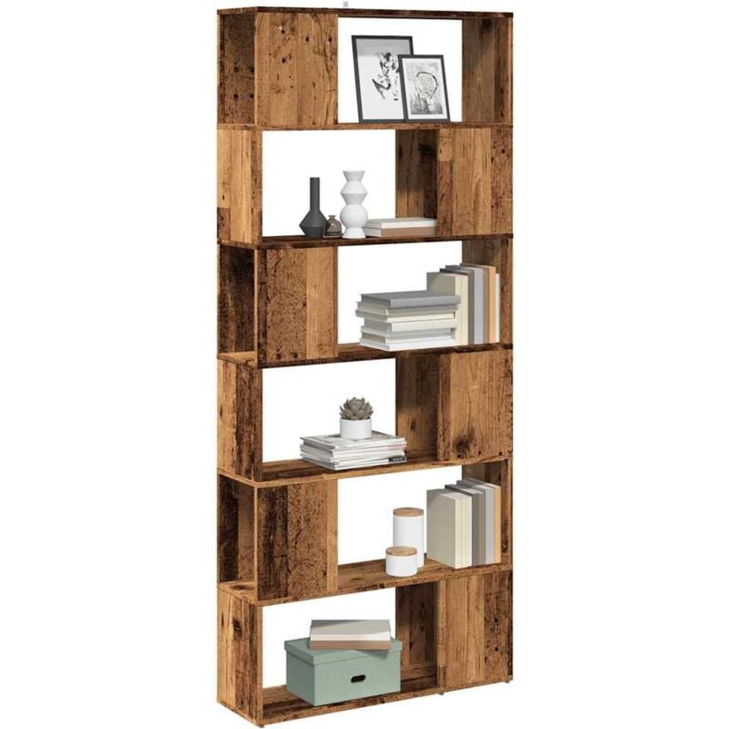 foto del prodotto vidaxl libreria divisorio stanza legno antico 80x24x186 cm