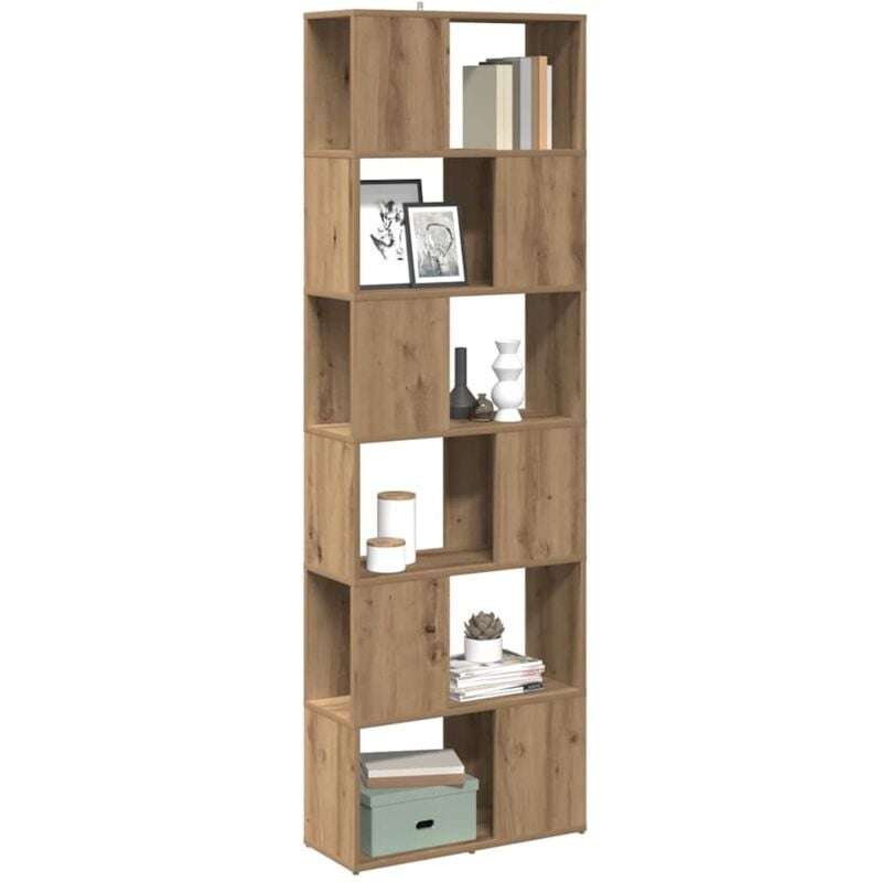 foto del prodotto vidaxl libreria divisorio stanza rovere artigianale 60x24x186 cm