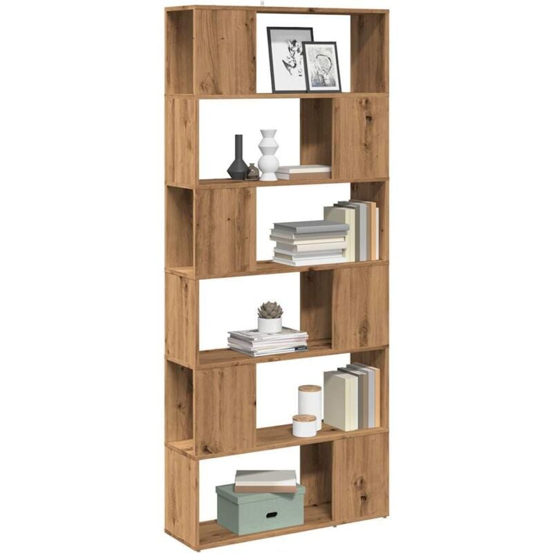 foto del prodotto vidaxl libreria divisorio stanza rovere artigianale 80x24x186 cm