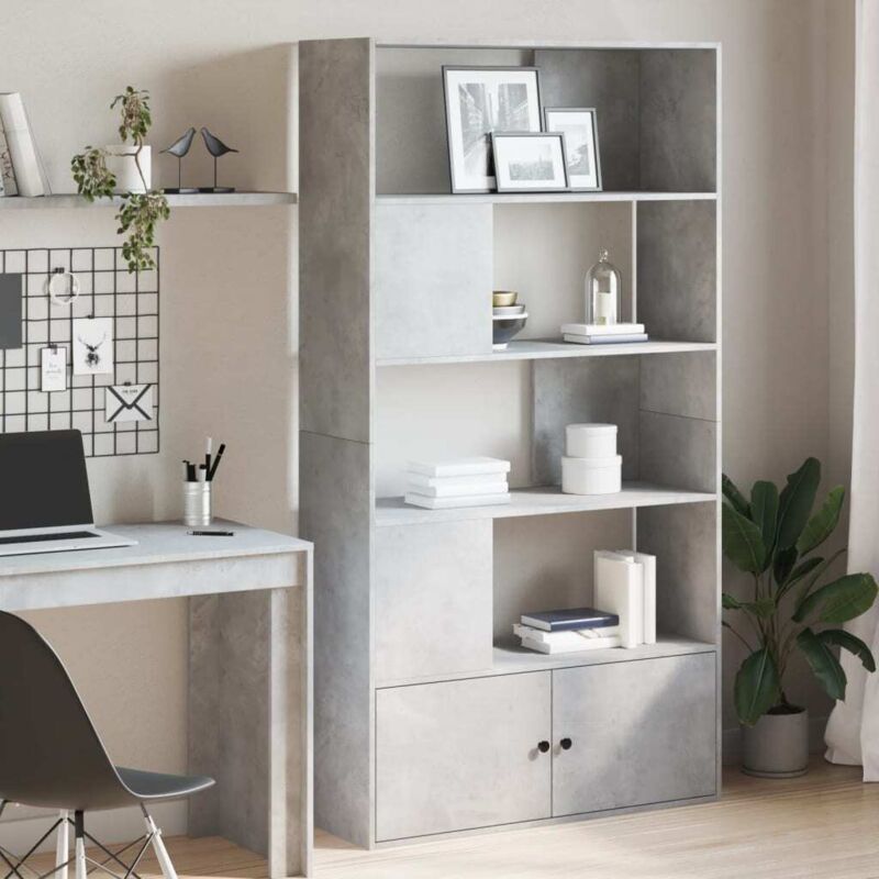 foto del prodotto vidaxl libreria grigio cemento 100x36x189 cm in legno multistrato