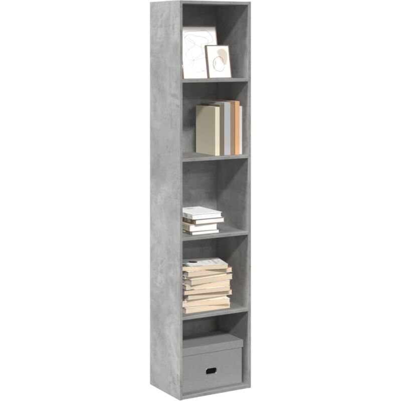 foto del prodotto vidaxl libreria grigio cemento 40x30x189 cm in legno multistrato