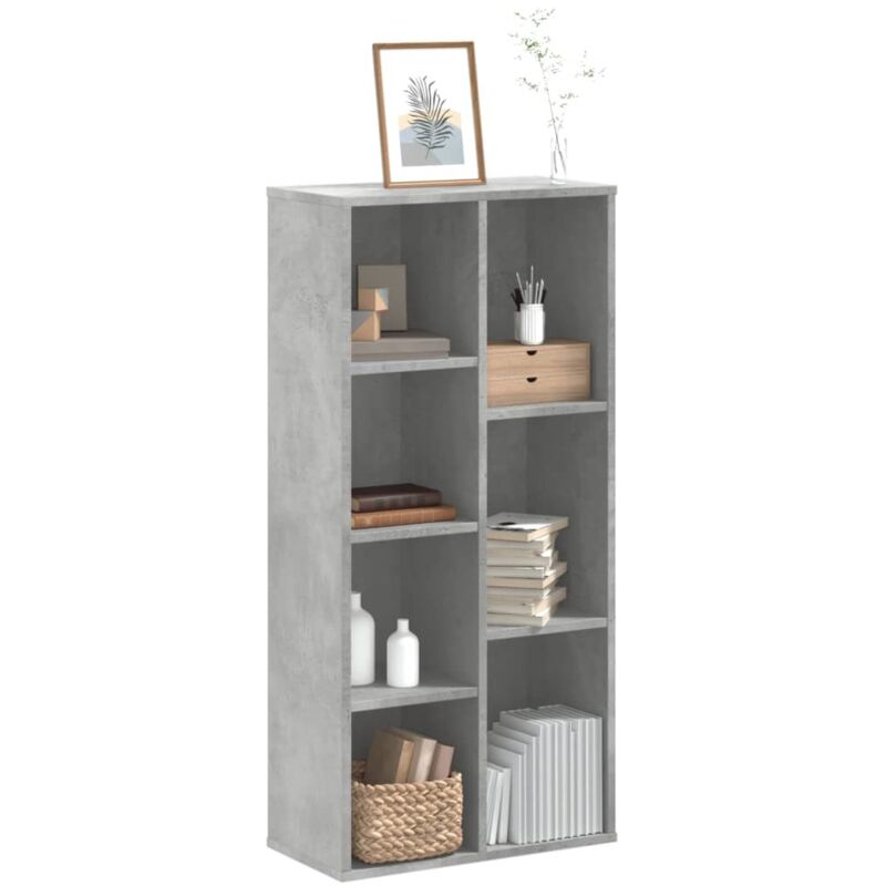 foto del prodotto vidaxl libreria grigio cemento 50x25x105 cm in legno multistrato