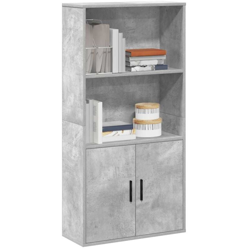 foto del prodotto vidaxl libreria grigio cemento 60x24x120 cm in legno multistrato