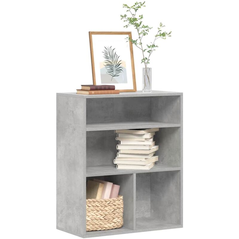 foto del prodotto vidaxl libreria grigio cemento 60x30x71,5 cm in legno multistrato