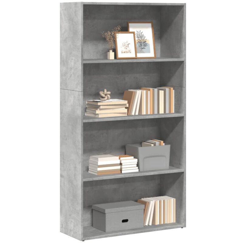 foto del prodotto vidaxl libreria grigio cemento 80x30x152 cm in legno multistrato