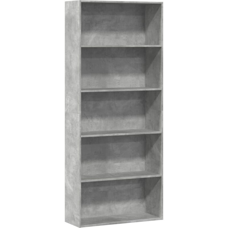 foto del prodotto vidaxl libreria grigio cemento 80x30x189 cm in legno multistrato