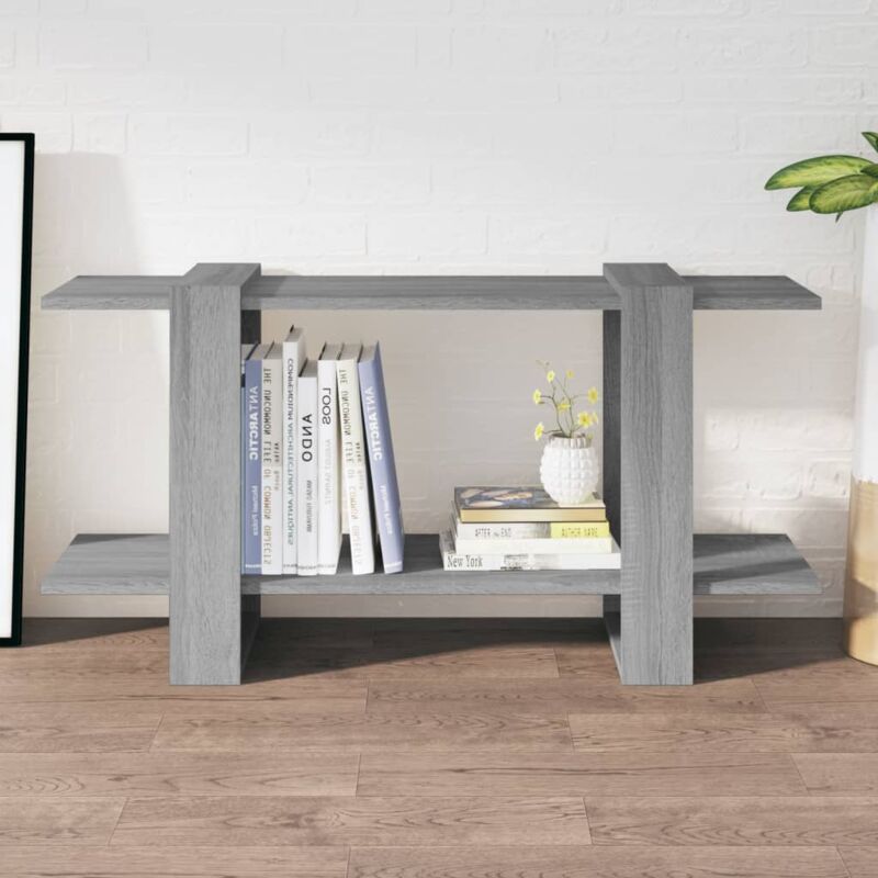 foto del prodotto vidaxl libreria grigio marrone 100x30x51 cm in legno multistrato