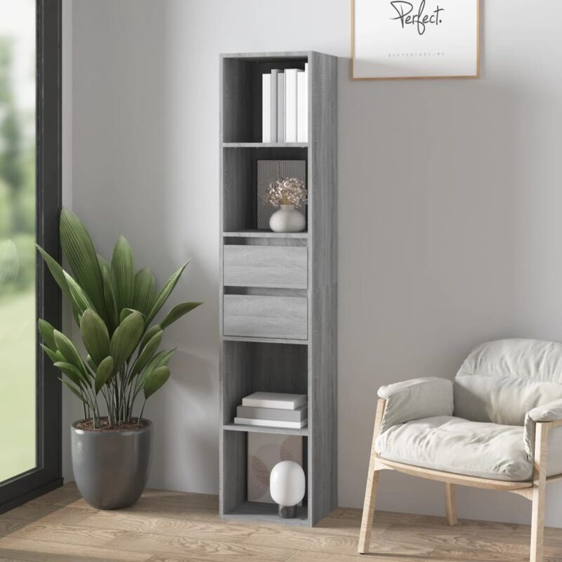 foto del prodotto vidaxl libreria grigio sonoma 36x30x171 cm in legno multistrato