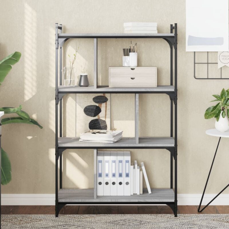 foto del prodotto vidaxl libreria grigio sonoma 4 ripiani 76x32x123 cm legno multistrato