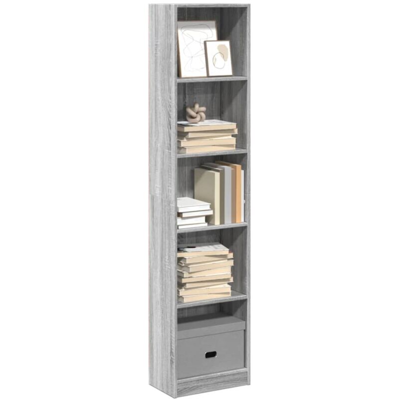 foto del prodotto vidaxl libreria grigio sonoma 40x24x176 cm in legno multistrato