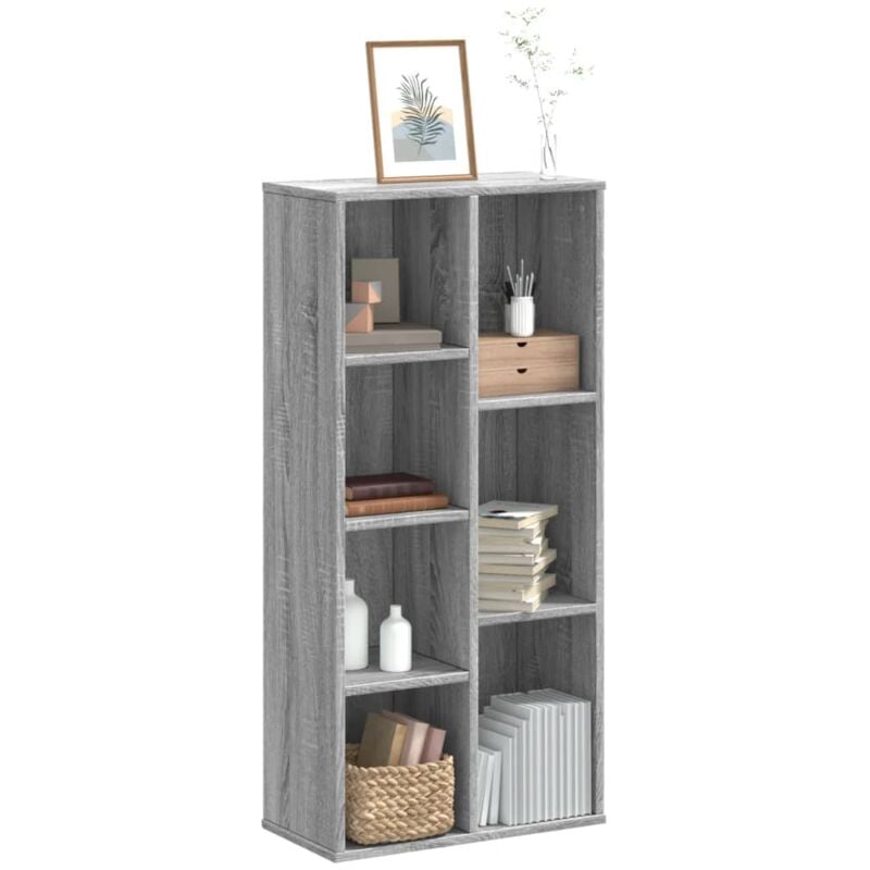 foto del prodotto vidaxl libreria grigio sonoma 50x25x105 cm in legno multistrato