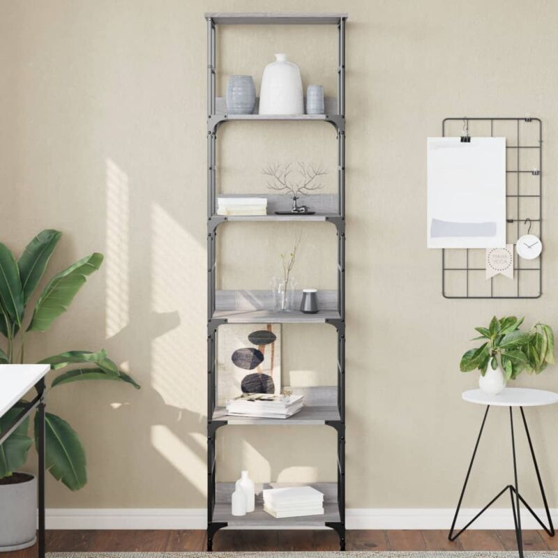 foto del prodotto vidaxl libreria grigio sonoma 50x33x188,5 cm in legno multistrato
