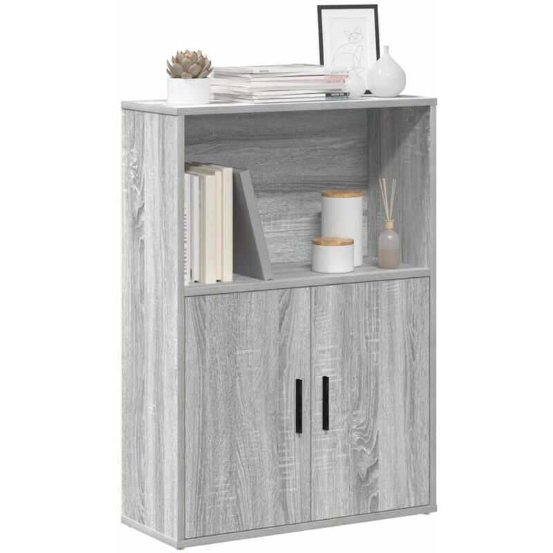 foto del prodotto vidaxl libreria grigio sonoma 60x24x85 cm in legno multistrato