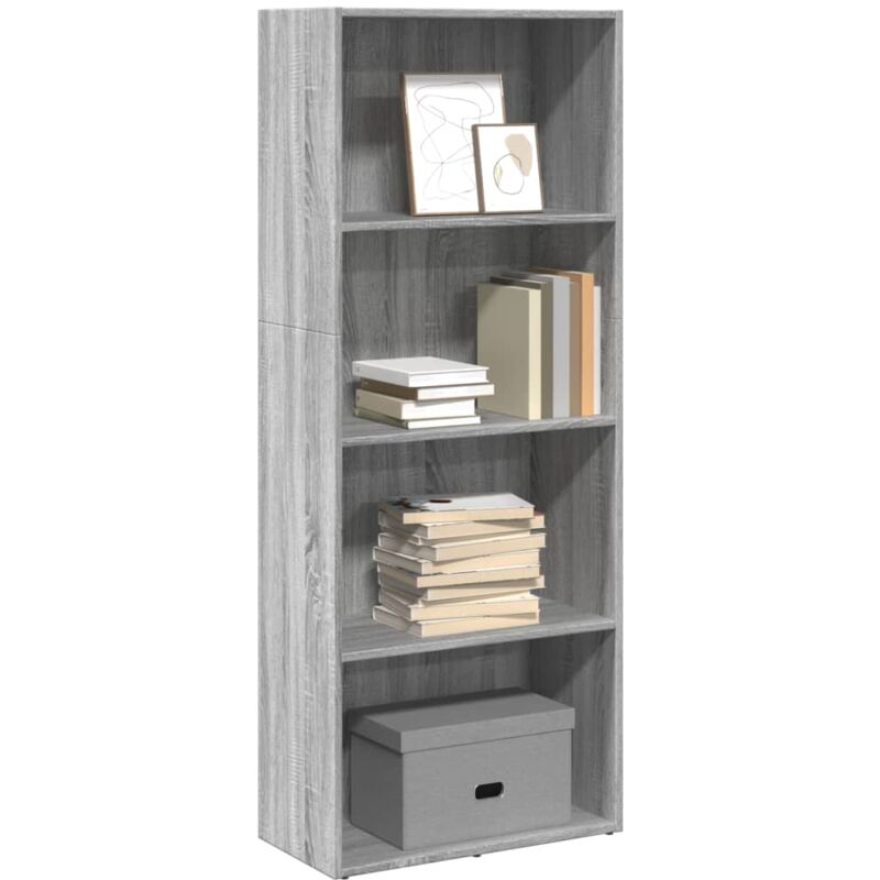 foto del prodotto vidaxl libreria grigio sonoma 60x30x152 cm in legno multistrato