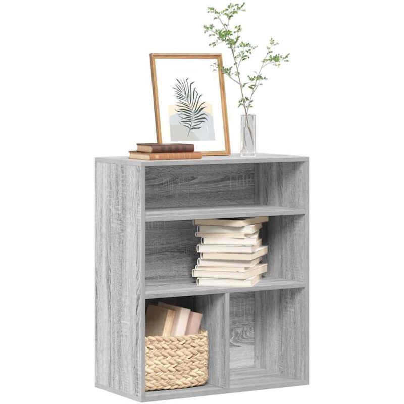 foto del prodotto vidaxl libreria grigio sonoma 60x30x71,5 cm in legno multistrato