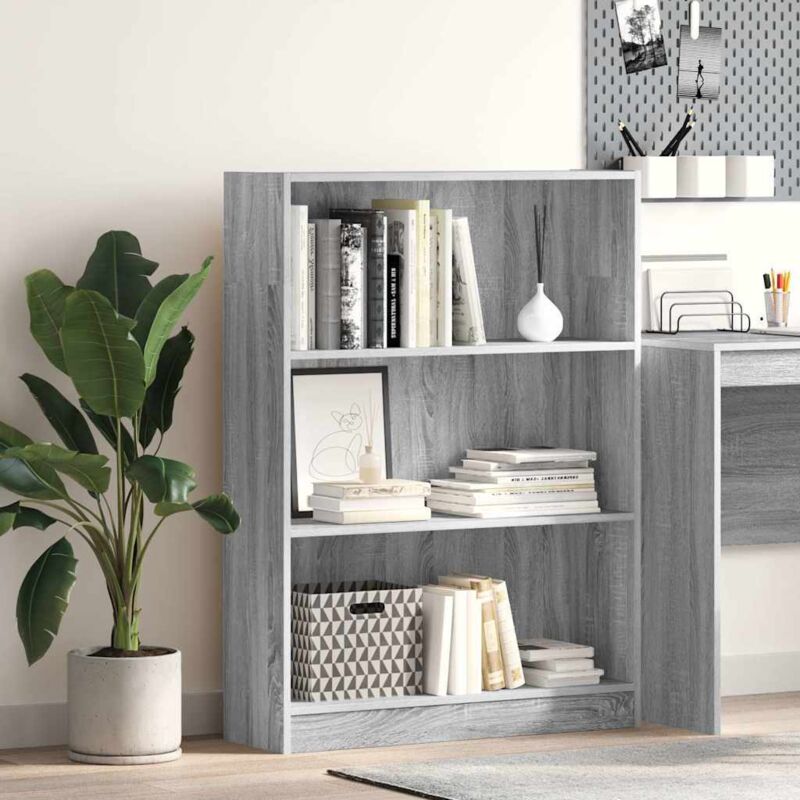 foto del prodotto vidaxl libreria grigio sonoma 80x24x109 cm in legno multistrato