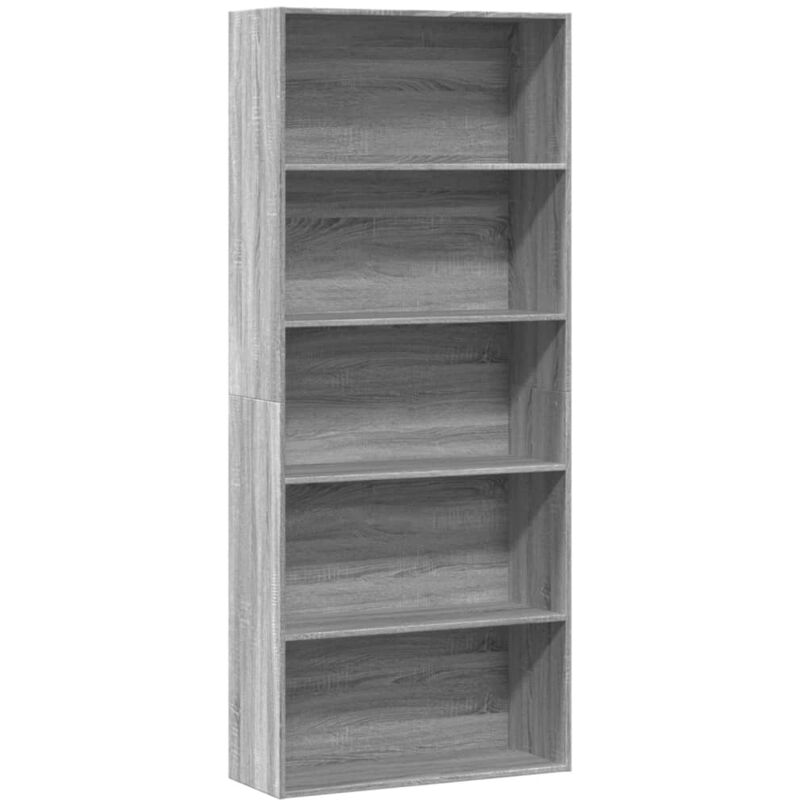 foto del prodotto vidaxl libreria grigio sonoma 80x30x189 cm in legno multistrato