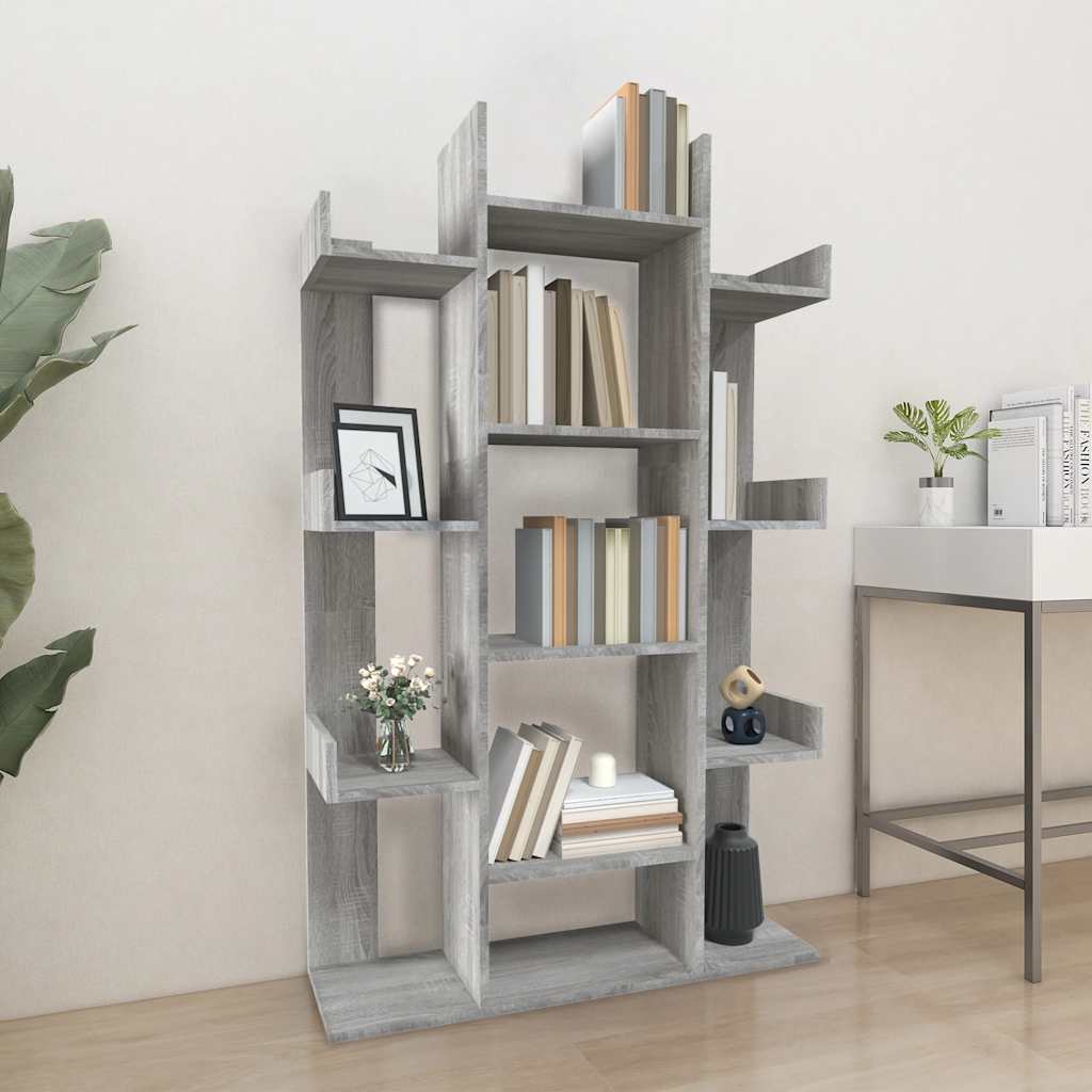 foto del prodotto vidaxl libreria grigio sonoma 86x25,5x140 cm in legno multistrato