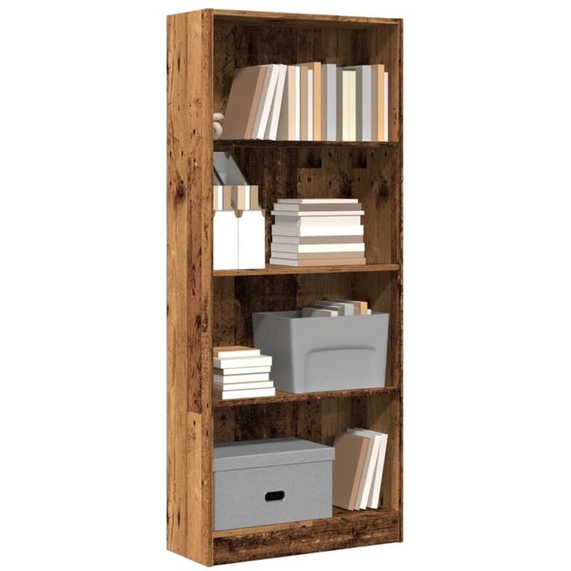foto del prodotto vidaxl libreria legno antico 60x24x143 cm in legno multistrato