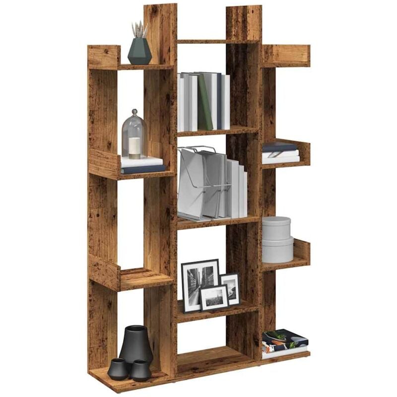foto del prodotto vidaxl libreria legno antico 86x25,5x140 cm in legno multistrato