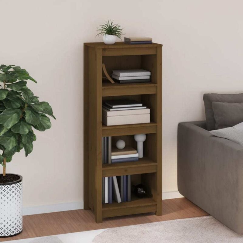 foto del prodotto vidaxl libreria marrone ambra 50x35x125,5 cm in legno massello di pino