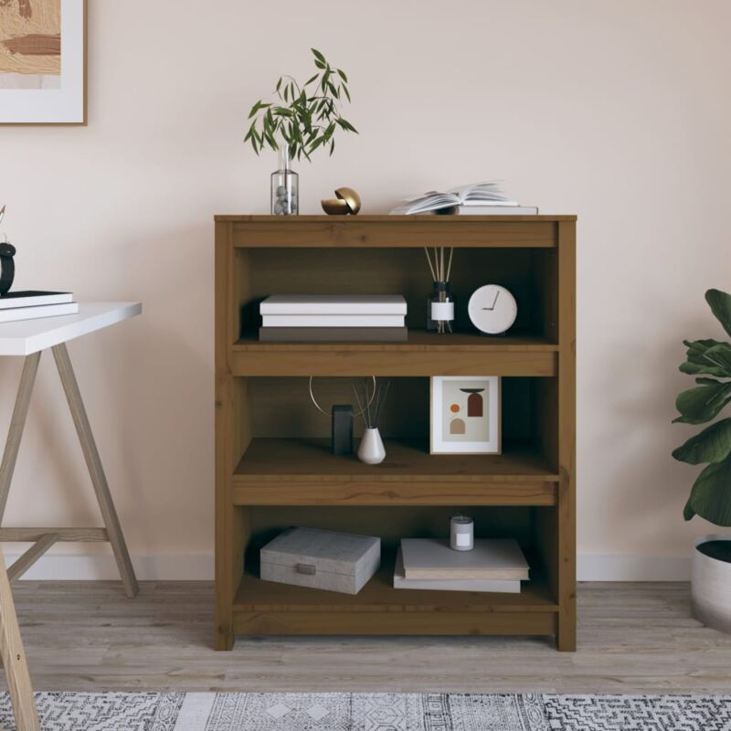foto del prodotto vidaxl libreria marrone ambra 80x35x97 cm in legno massello di pino